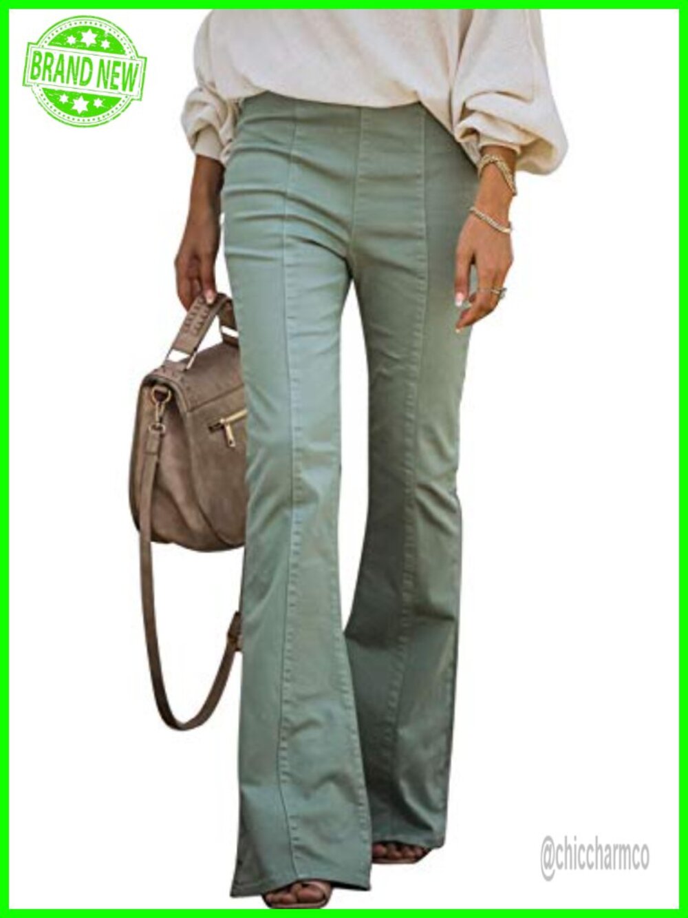 High Waisted Flare Jeans Stretchy Bell Bottom Denim Pants